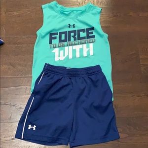 Toddler boy 2T Under Armour tank and shorts outfit